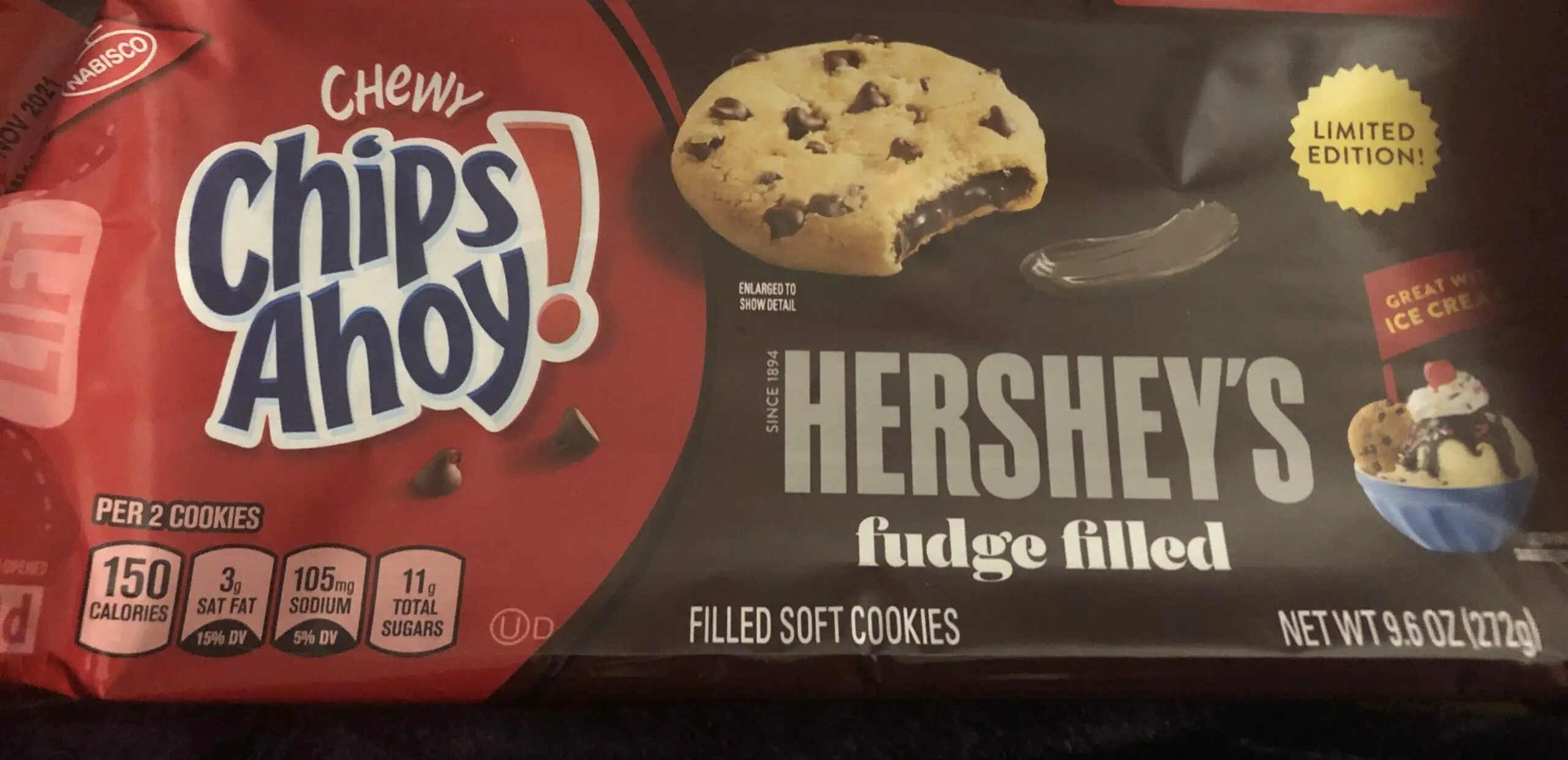 Chips Ahoy! Chewy Hershey's Fudge Filled Chocolate Chip Cookies