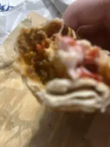 Taco Bell Grilled Cheese Burrito Inside